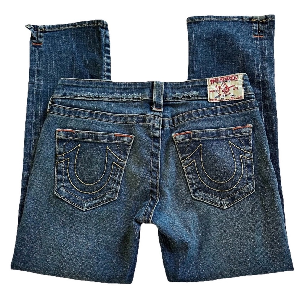VTG True Religion Cropped Jeans World Tour Kate Distressed Low Rise 27* Y2K USA
